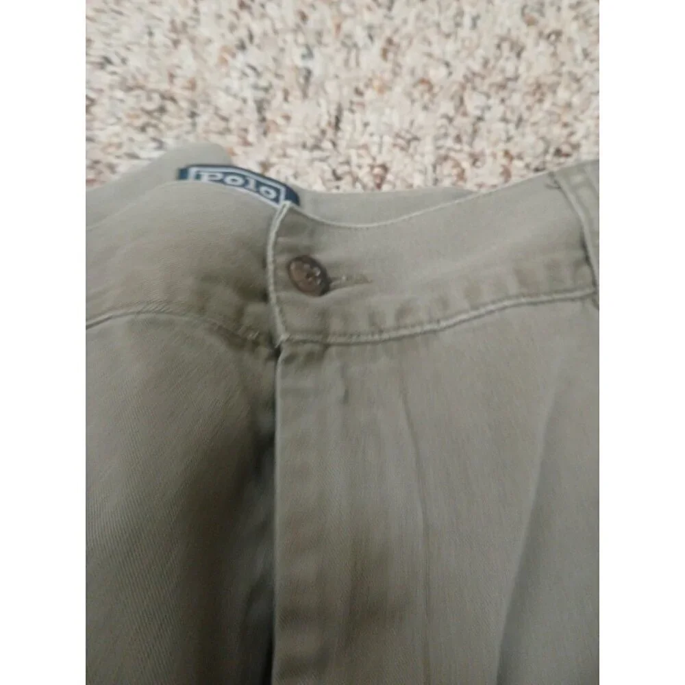 Polo Ralph Lauren‎ Y2K Shorts Men's Size 36 Grey Cargo Chino Flat Front